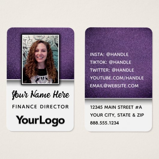 Professionele Glitter Professor Preschool Leraren Visitekaartje (Voorkant /achterkant)