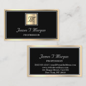 Professionele Gold Black White-omhulde VIP-monogra Visitekaartje (Voorkant / Achterkant)