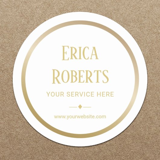 Professionele Gold Border Business-promotie Ronde Sticker