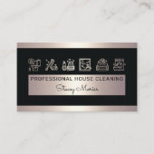 Professionele Gold en Black House Keeper schoonmaa Visitekaartje (Voorkant)