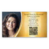 Professionele Gold Flare Custom Photo QR Code Magnetisch Visitekaartje (Voorkant)