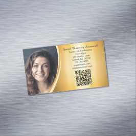Professionele Gold Flare Custom Photo QR Code Magnetisch Visitekaartje