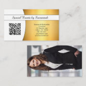 Professionele Gold Flare Custom Photo QR Code Visitekaartje (Voorkant / Achterkant)