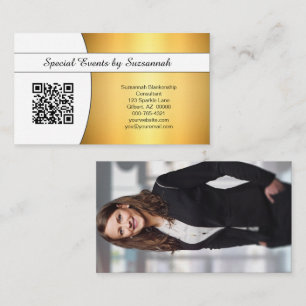 Professionele Gold Flare Custom Photo QR Code Visitekaartje