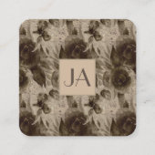 Professionele  Gold Floral Foto QR Code Vierkante Visitekaartje (Voorkant)