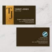 Professionele Gold Foil Stripe Monogram Visitekaartje (Voorkant / Achterkant)