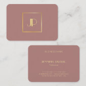 Professionele Gold Monogram Modern Elegant Sjabloo Visitekaartje (Voorkant / Achterkant)