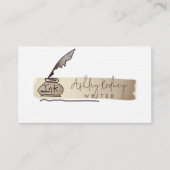 Professionele Gold Quill Pen schrijver Visitekaartje (Voorkant)
