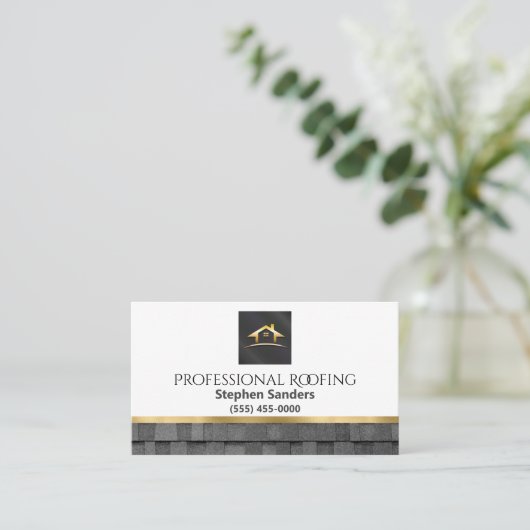 Professionele Gold Roofing Shingles Construction Visitekaartje (Staand voorkant)