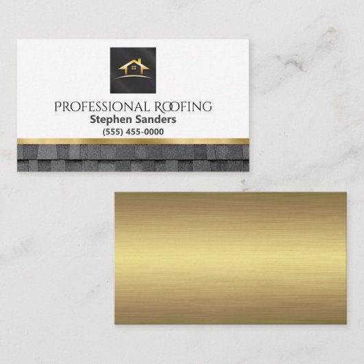 Professionele Gold Roofing Shingles Construction Visitekaartje (Voorkant / Achterkant)