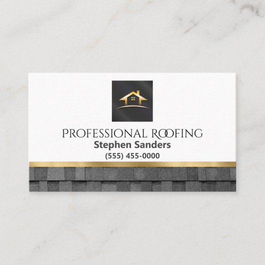 Professionele Gold Roofing Shingles Construction Visitekaartje (Voorkant)