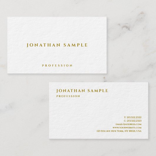 Professionele Gold Text Premium Ultra Thick Luxe Visitekaartje (Voorkant / Achterkant)