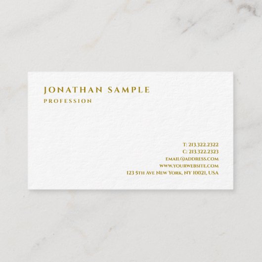 Professionele Gold Text Premium Ultra Thick Luxe Visitekaartje (Achterkant)