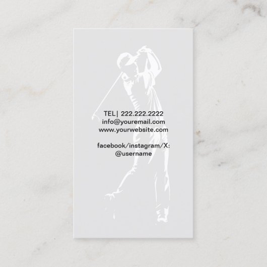 Professionele Golf Instructeur Moderne Gouden Rand Visitekaartje (Achterkant)