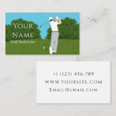 Professionele Golf Instructor Coach Golfer Trendy Visitekaartje (Voorkant / Achterkant)