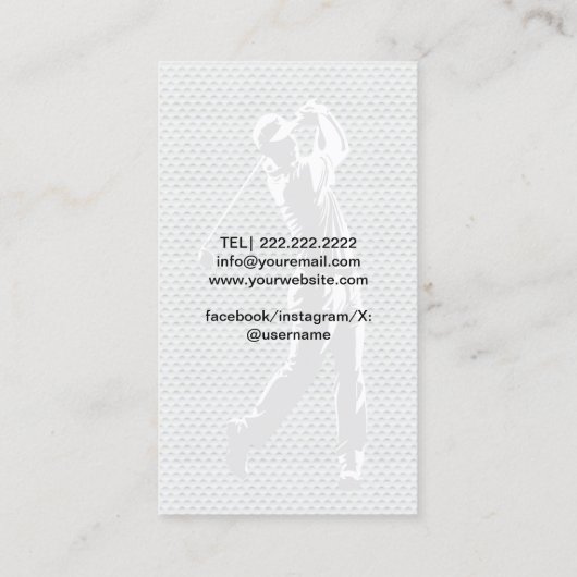 Professionele golfinstructeur golfcoach visitekaartje (Achterkant)