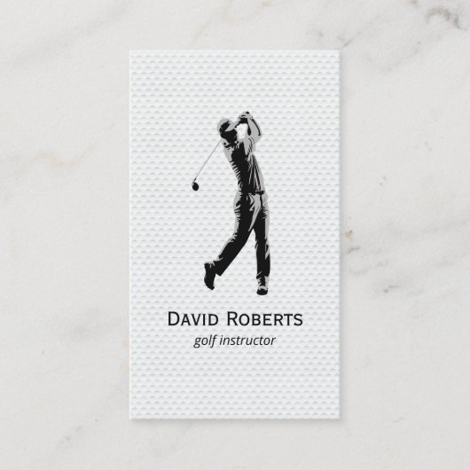 Professionele golfinstructeur golfcoach visitekaartje (Voorkant)