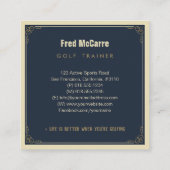 Professionele golftrainer les vierkante visitekaartje (Achterkant)