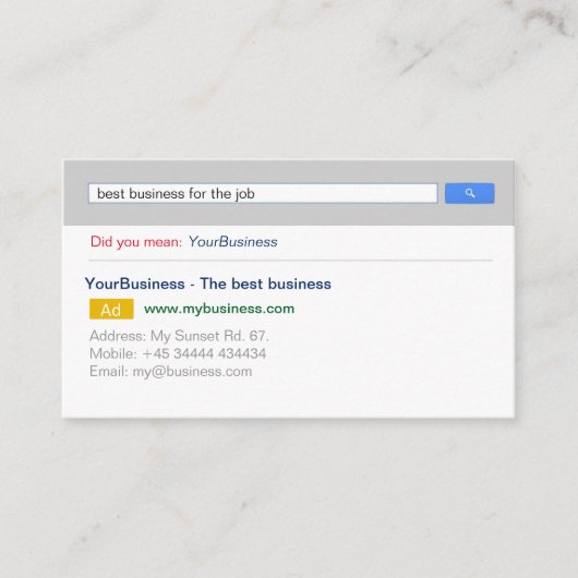 Professionele  Google-Visitekaartje Visitekaartje (Voorkant)