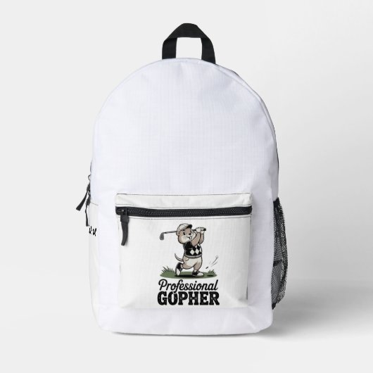 Professionele Gopher - Golfclubhoes Bedrukte Rugzak (Voorkant)