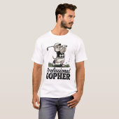 Professionele Gopher – Retro Golf Illustratie T-shirt (Voorkant volledig)