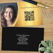 Professionele Goud Aangepast Foto QR-code Visitekaartje