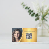 Professionele Goud Aangepast Foto QR-code Visitekaartje (Staand voorkant)