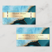 Professionele goud streep Turquoise marmer Visitekaartje (Voorkant / Achterkant)