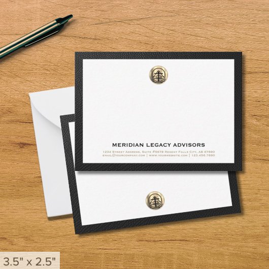 Professionele gouden afdichting Logo Business Note Notitiekaartje
