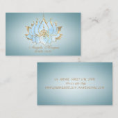 Professionele Gouden Blauwe Lotus Visitekaartje (Voorkant / Achterkant)