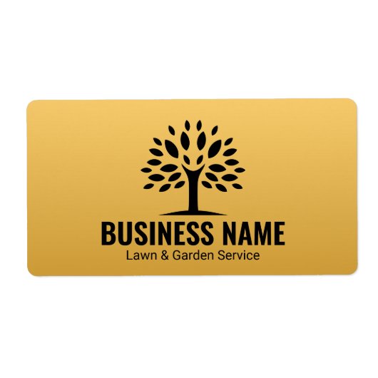 Professionele Gouden Boom Gazon- en Tuinservice Etiket (Voorkant)