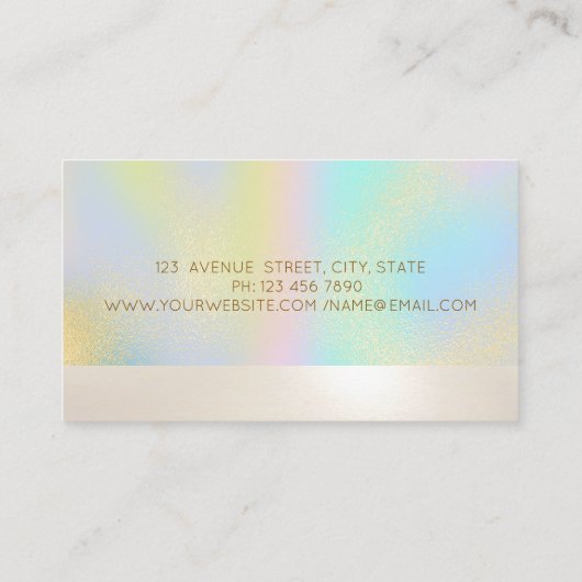 Professionele Gouden Broom Spuitfles Holographic Visitekaartje (Achterkant)