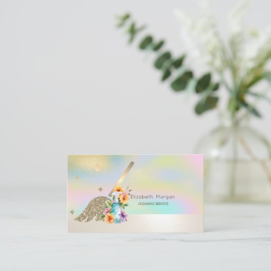 Professionele Gouden Broom Spuitfles Holographic Visitekaartje (Staand voorkant)