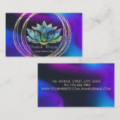 Professionele, Gouden Cirkels Lotus Donker Hologra Visitekaartje (Voorkant / Achterkant)