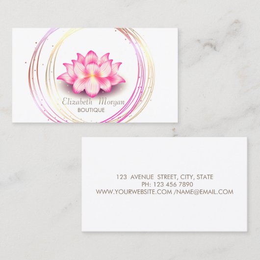 Professionele gouden cirkels Lotus Visitekaartje (Voorkant / Achterkant)