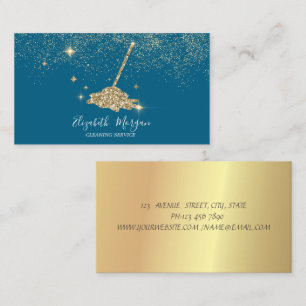 Professionele gouden confetti glitters broom visitekaartje