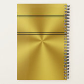 Professionele gouden en zwarte Jouw naam Sjabloon Planner (Achterkant)