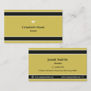 Professionele Gouden Gele Juwelier Bedrijfskaart Visitekaartje
