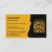 Professionele Gouden Gele Persoonlijke Trainer Visitekaartje (Achterkant)