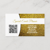 Professionele gouden Glitter Aangepast Foto QR Visitekaartje (Achterkant)