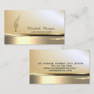 Professionele Gouden Glitter Veer Streep Notaris  Visitekaartje