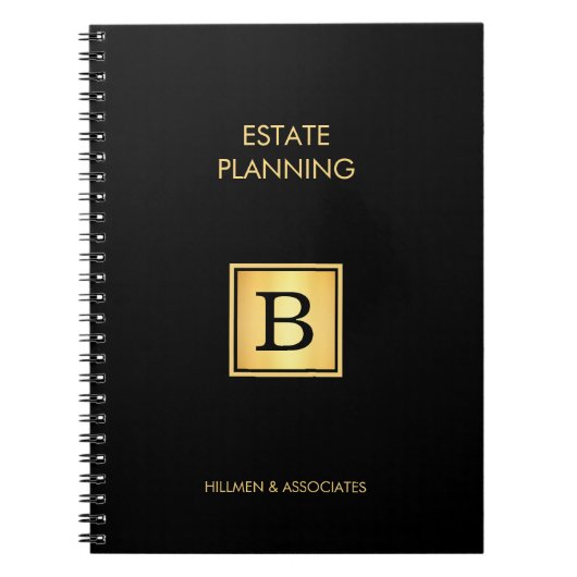 Professionele gouden initiaal logo GOUD monogram Notitieboek (Voorkant)
