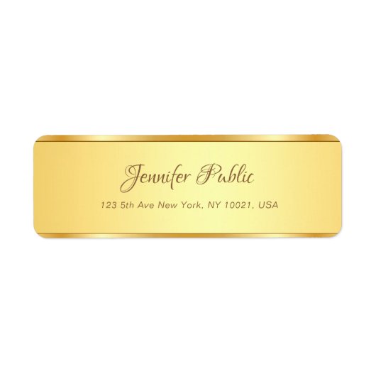 Professionele Gouden Kalligrafeerde Naam Tekst Mod Etiket (Voorkant)
