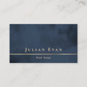 Professionele Gouden Marine Blauwe Luxe Visitekaartje (Voorkant)