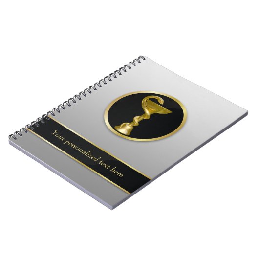 Professionele gouden medische Hygieia-kom Notitieboek (Linkerzijde)