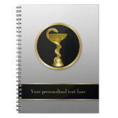 Professionele gouden medische Hygieia-kom Notitieboek (Voorkant)