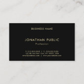 Professionele Gouden Naam Zwart Sjabloon Modern Visitekaartje (Achterkant)