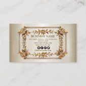 Professionele Gouden Rechthoek Dimond Bloemen Visitekaartje (Achterkant)