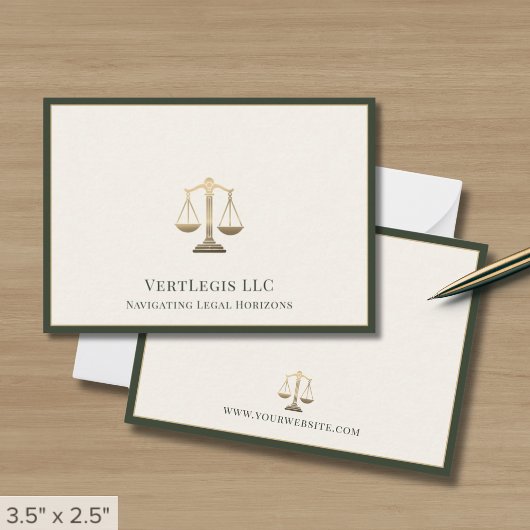 Professionele Gouden Schalen van Justitie Logo Notitiekaartje