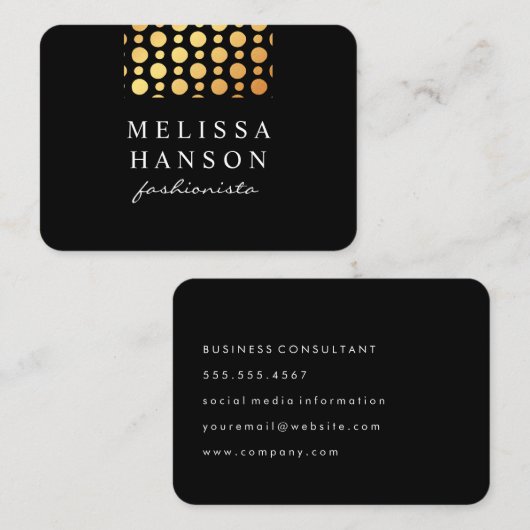 Professionele Gouden Stippen Visitekaartje (Voorkant / Achterkant)